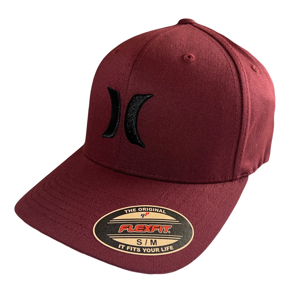 Hurley One & Only Tri-Blend Flex Fit Hat-Burgundy S/M